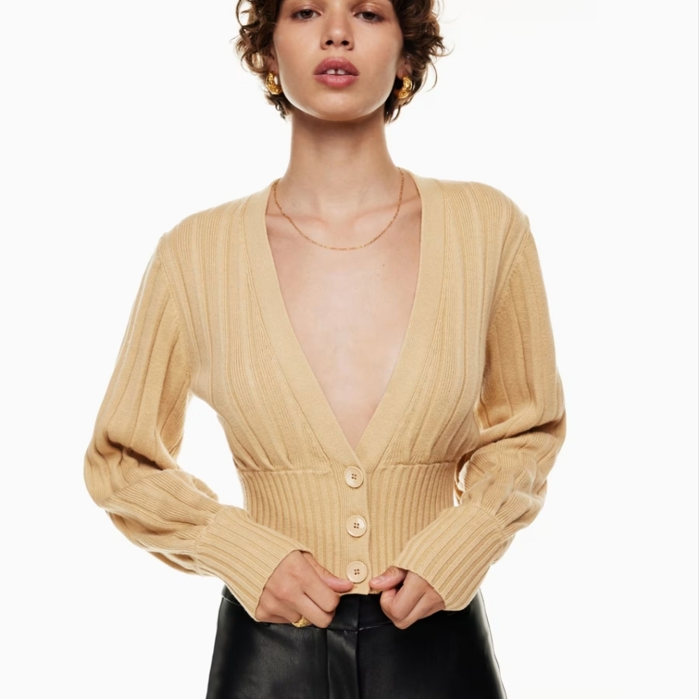 Aritzia Wilfred plunge front cardigan